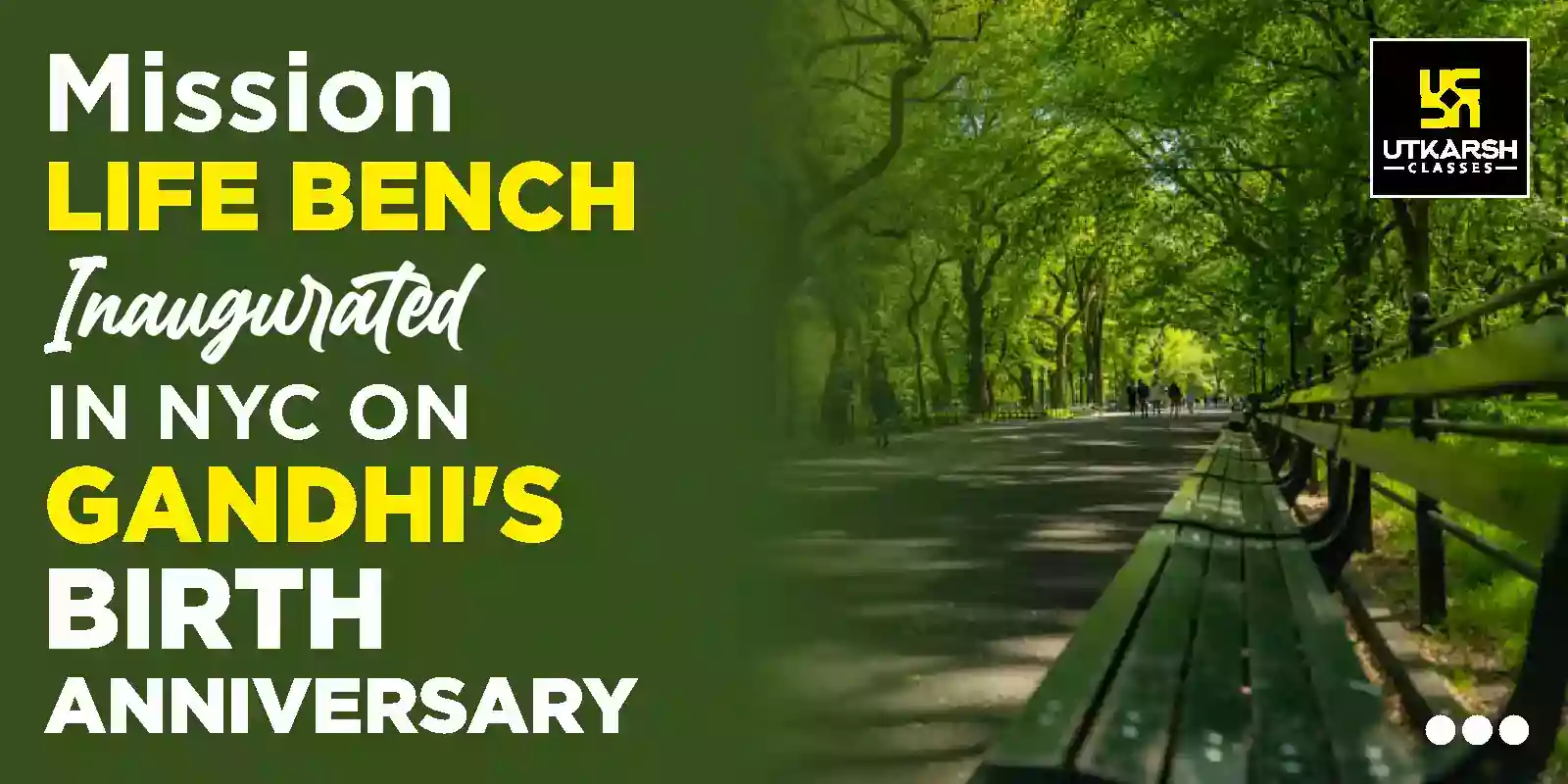 Mission LiFE Bench inaugurated in NYC on Gandhi's Birth Anniversary