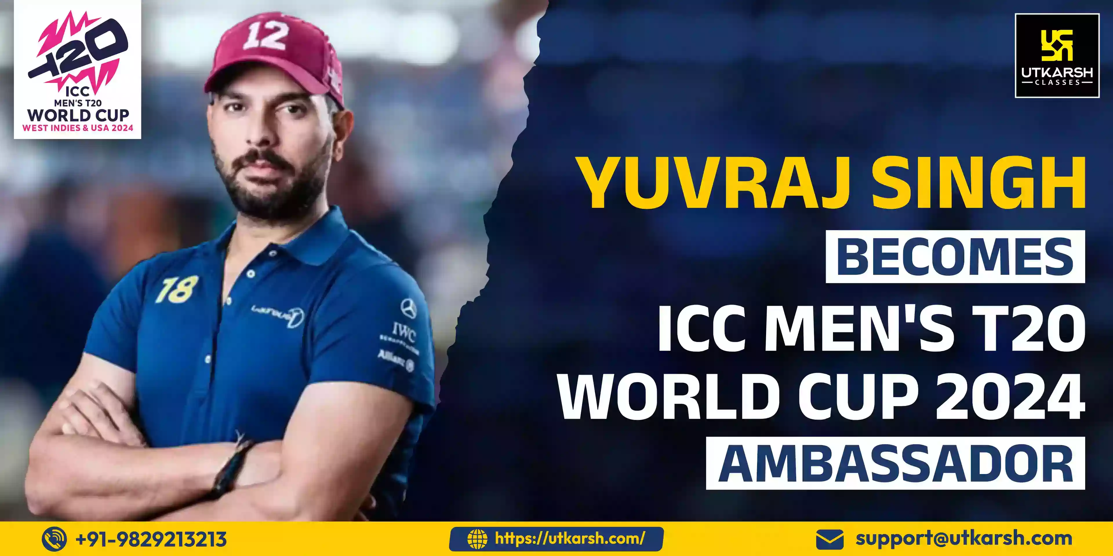 Yuvraj Singh becomes ICC Men's T20 World Cup 2024 Ambassador