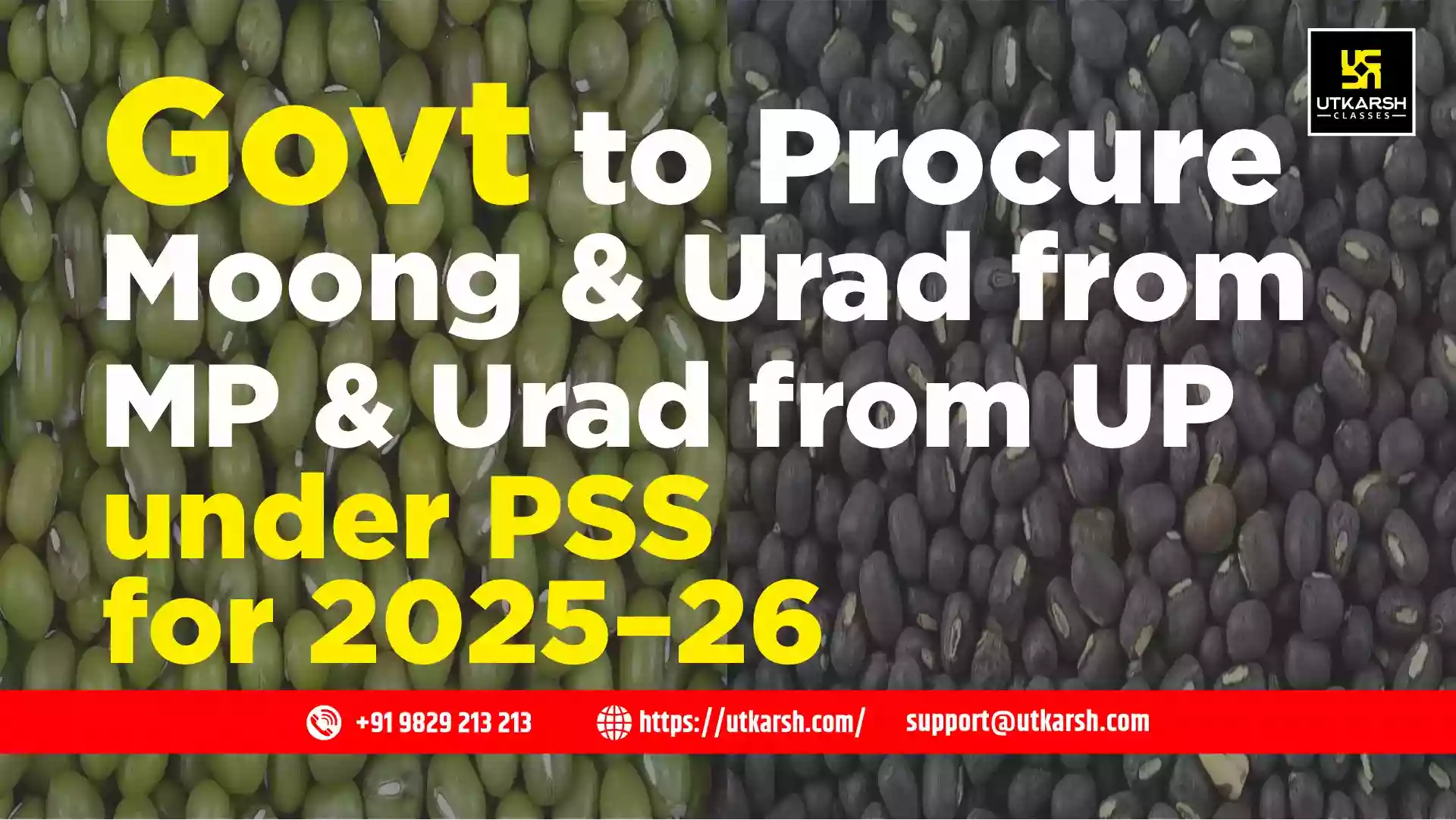 Govt to Procure Moong & Urad from MP & Urad from UP under PSS for 2025–26
