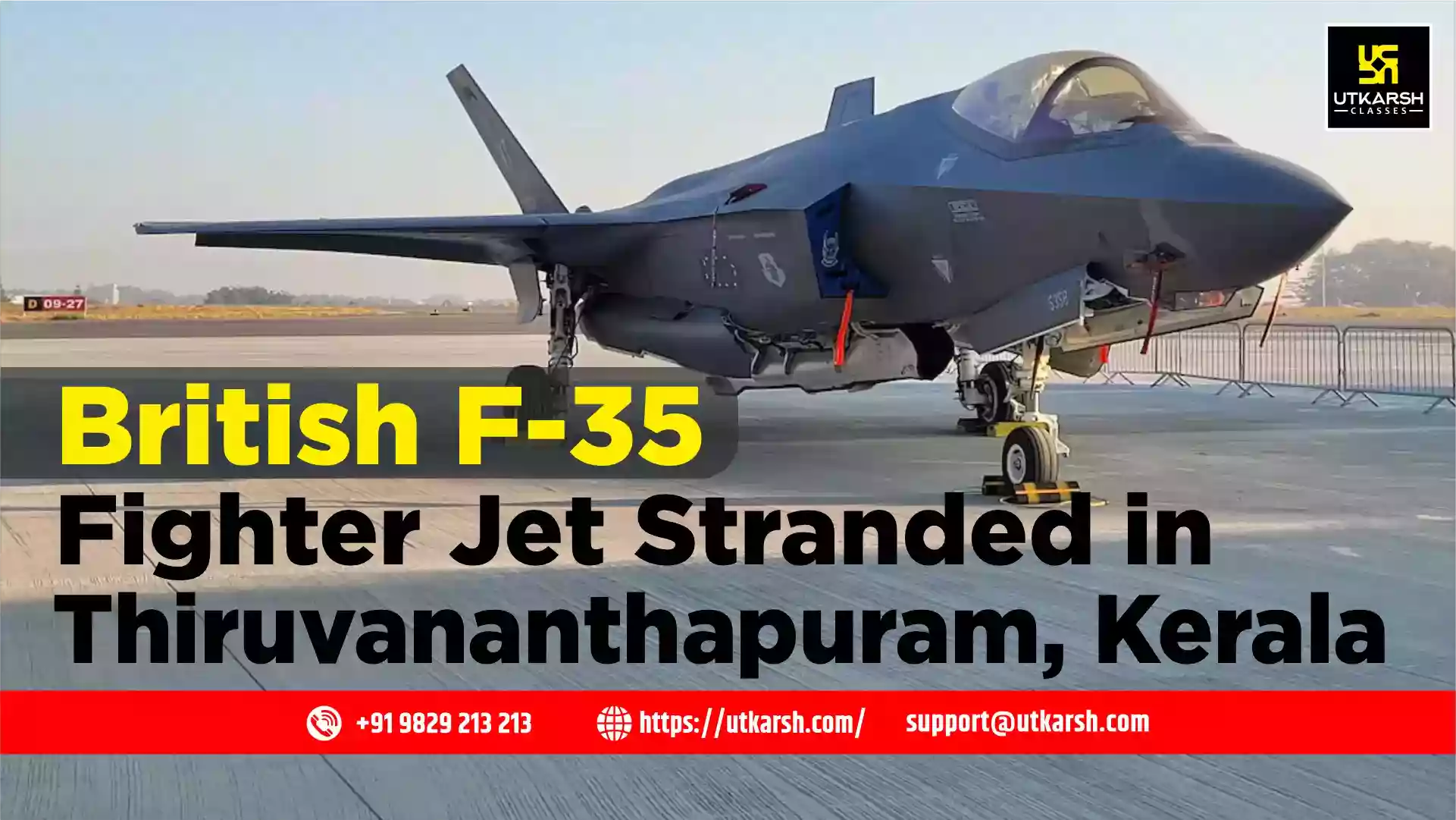 British Navy’s F-35 Fighter Jet Stranded in Thiruvananthapuram Kerala