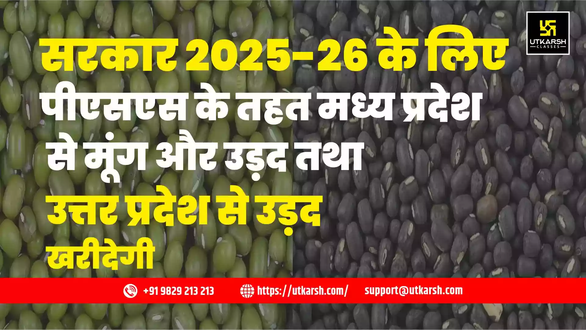 सरकार 2025-26 के लिए पीएसएस के तहत मध्य प्रदेश से मूंग और उड़द तथा उत्तर प्रदेश से उड़द खरीदेगी