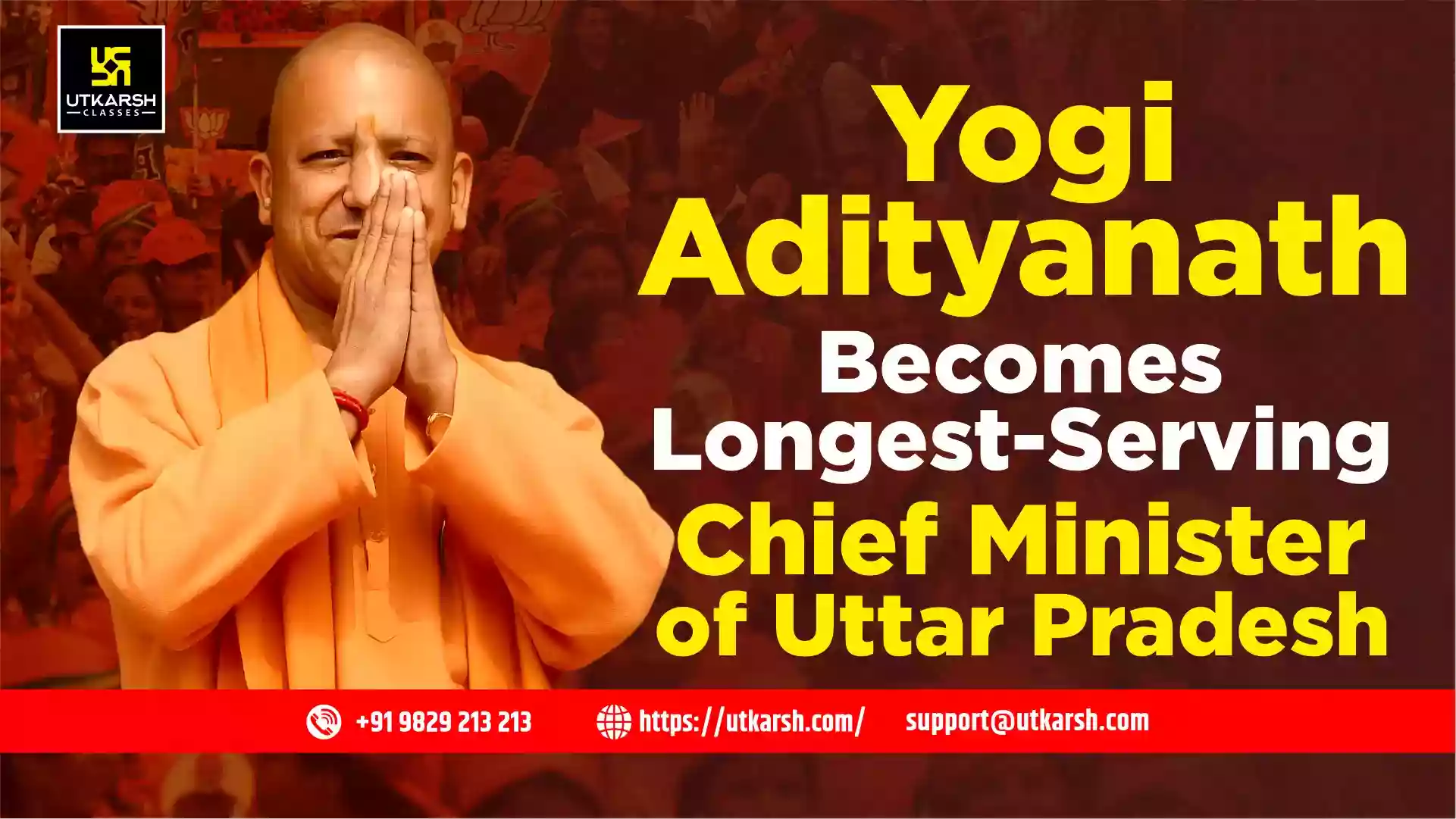 Yogi Adityanath Becomes Longest-Serving Chief Minister of Uttar Pradesh