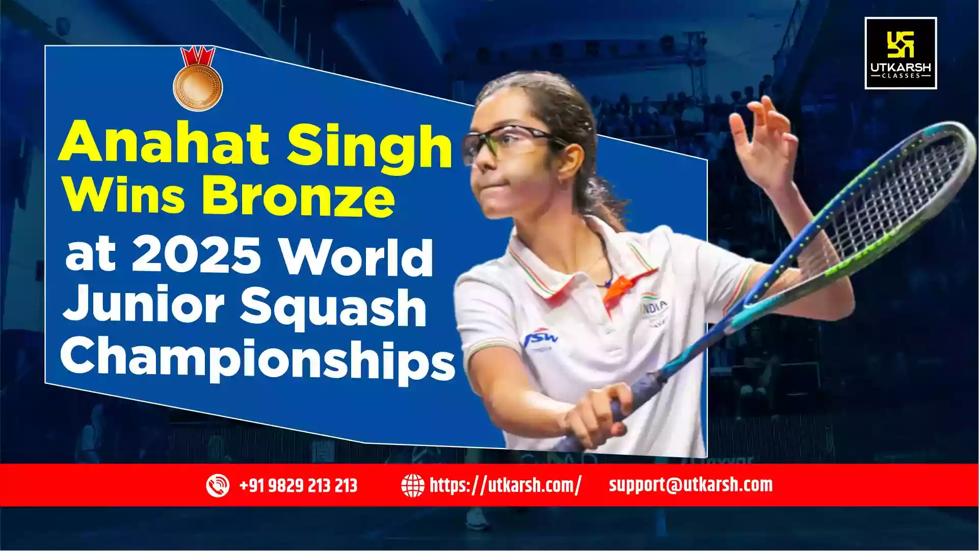 Anahat Singh Wins Bronze at 2025 World Junior Squash Championships