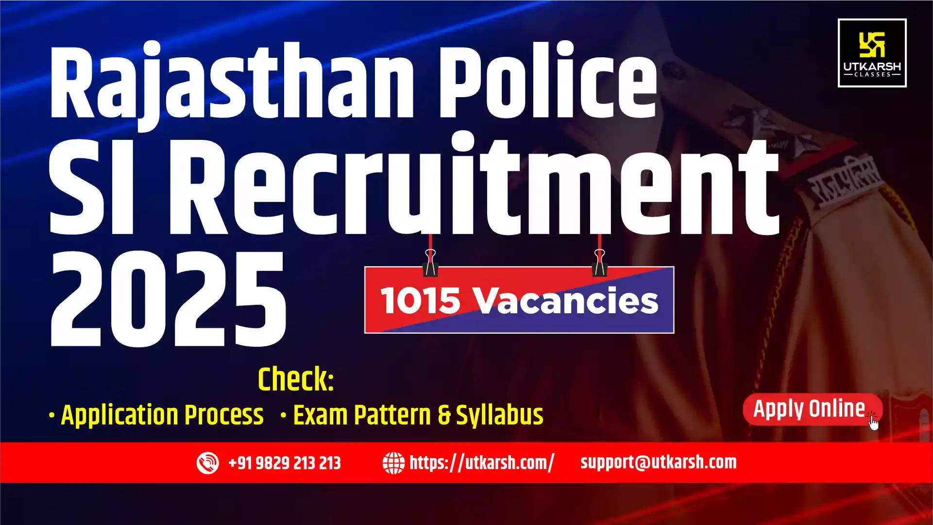 Rajasthan SI Recruitment 2025 – Apply Online for 1015 Vacancies