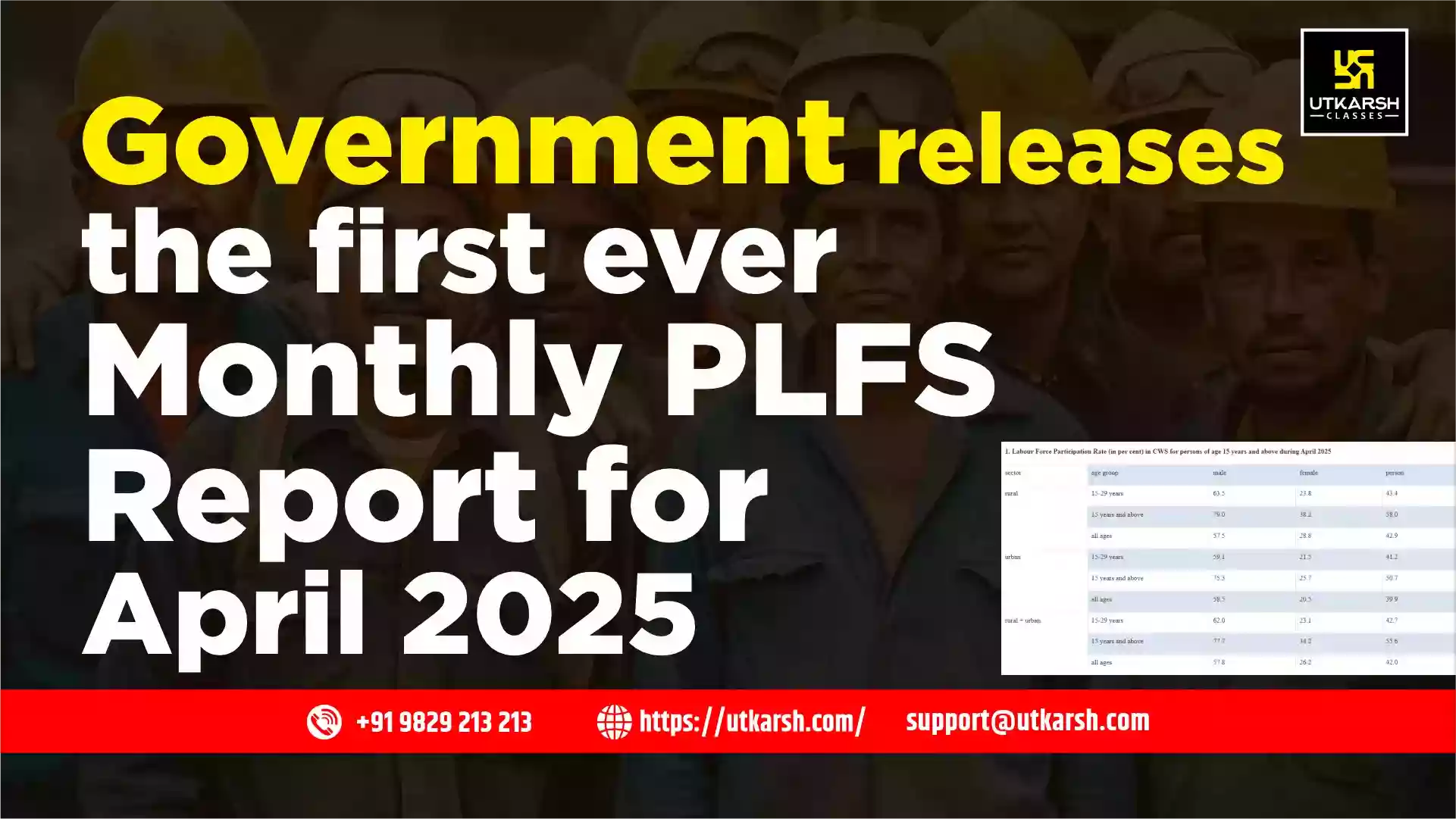 Government releases the first ever Monthly PLFS Report for April 2025