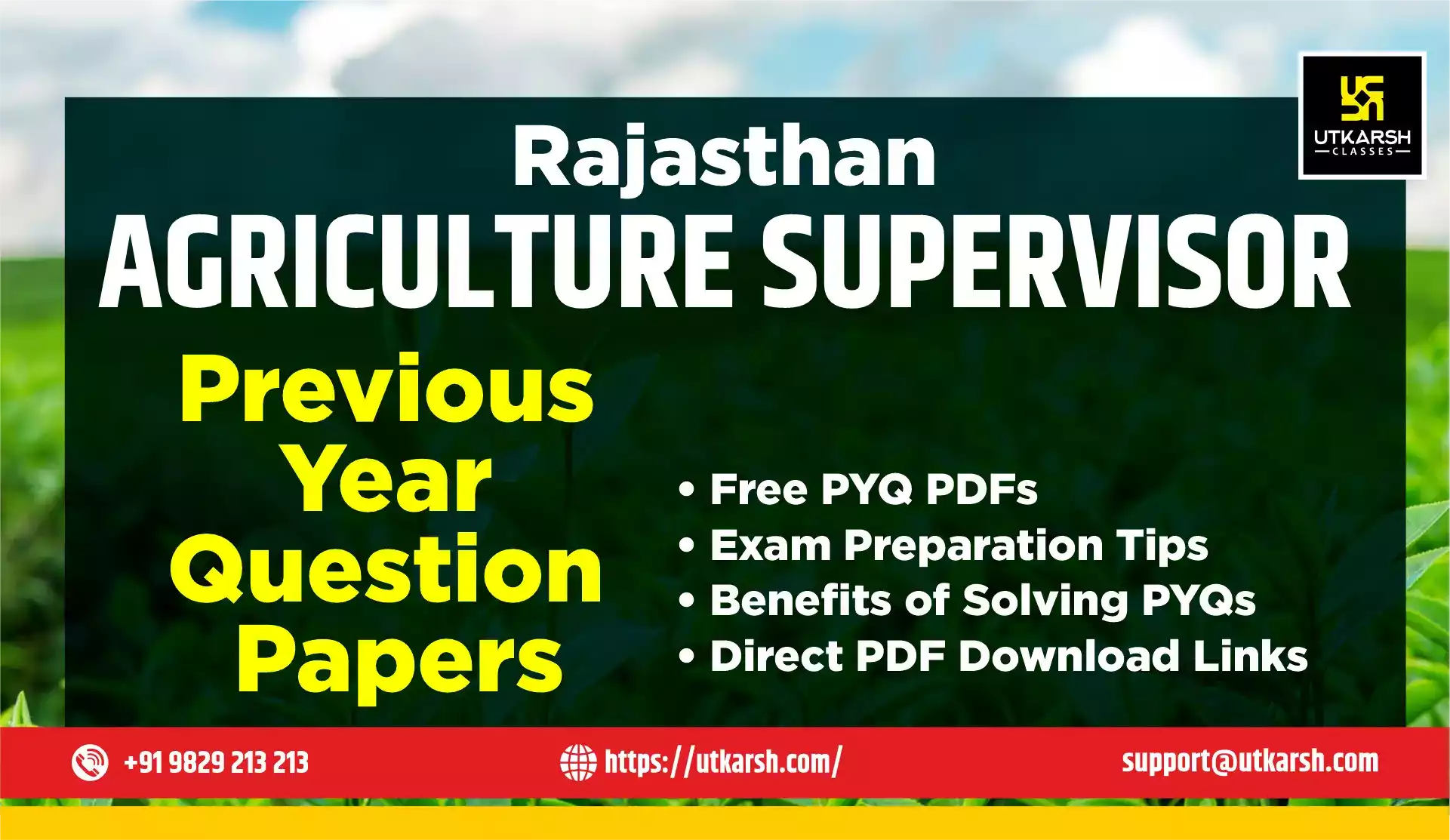 Rajasthan Agriculture Supervisor Previous Year Papers: Download Free PYQ PDFs