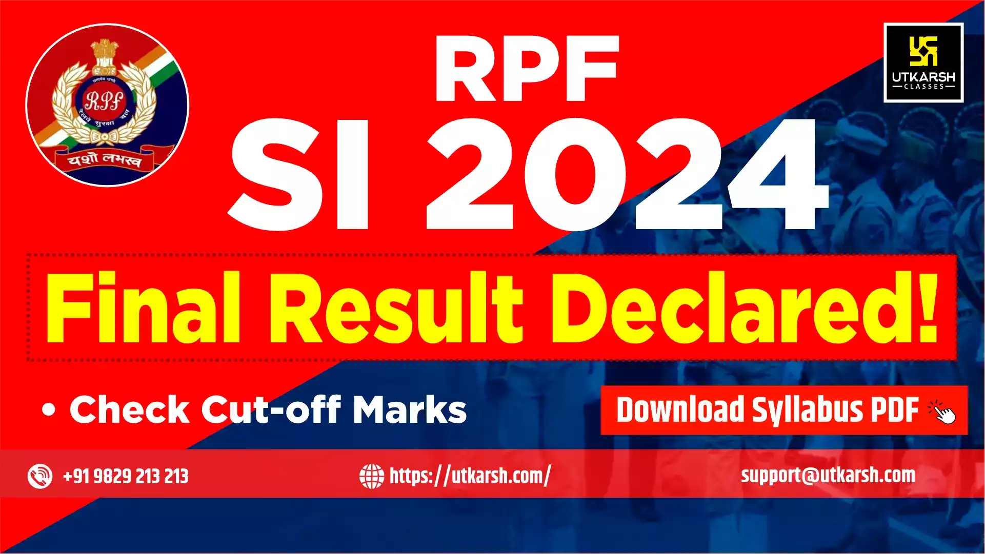 RPF SI 2024 Final Result (OUT) - Check Cut-off & Download Result PDF