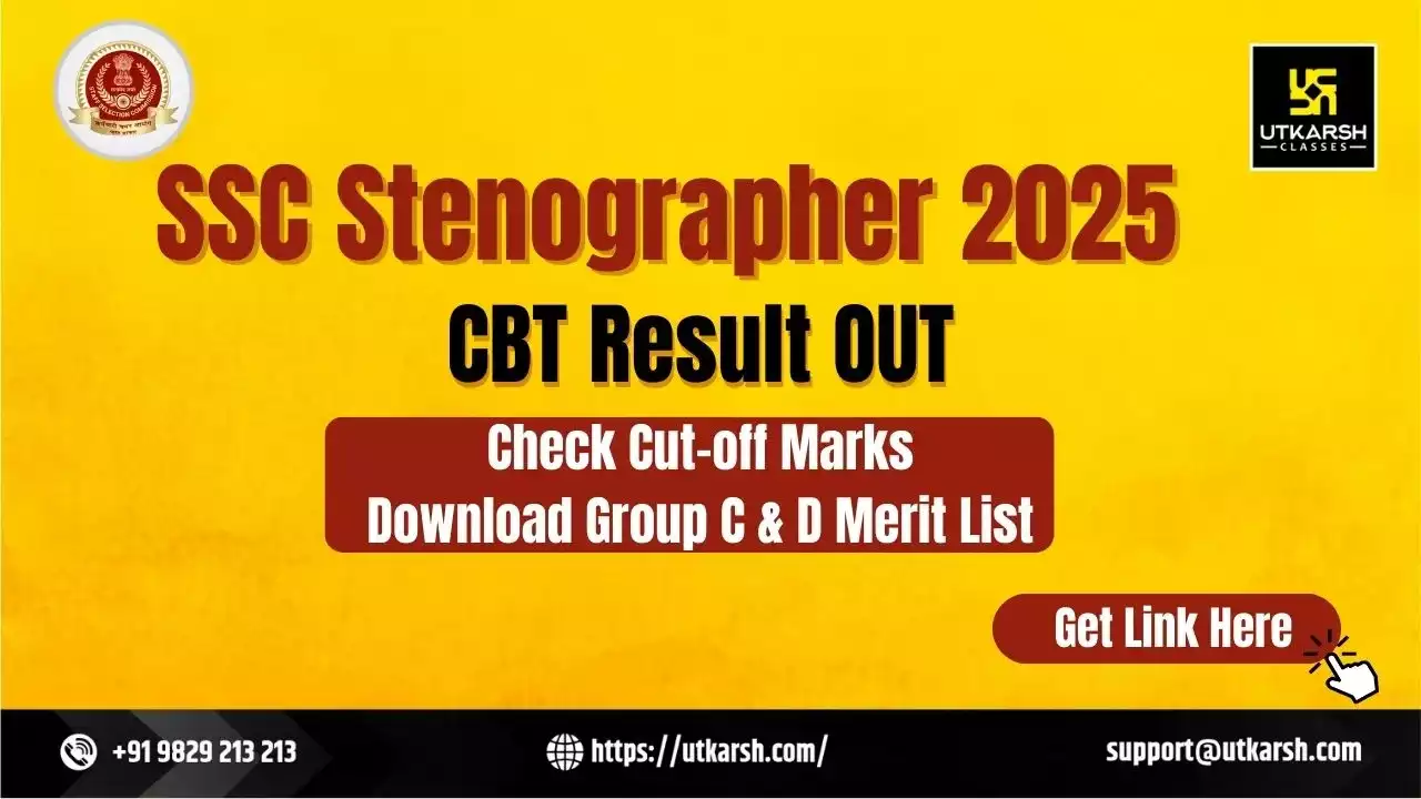 SSC Stenographer Result 2025 OUT for Grade ‘C’ & ‘D’: Check Cut-off Marks