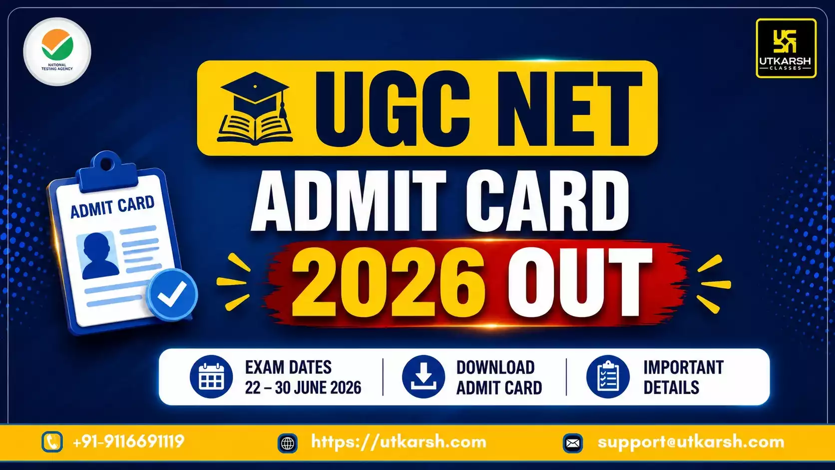UGC NET June Admit Card 2026 Out: Get Direct Link to Download Hall Ticket