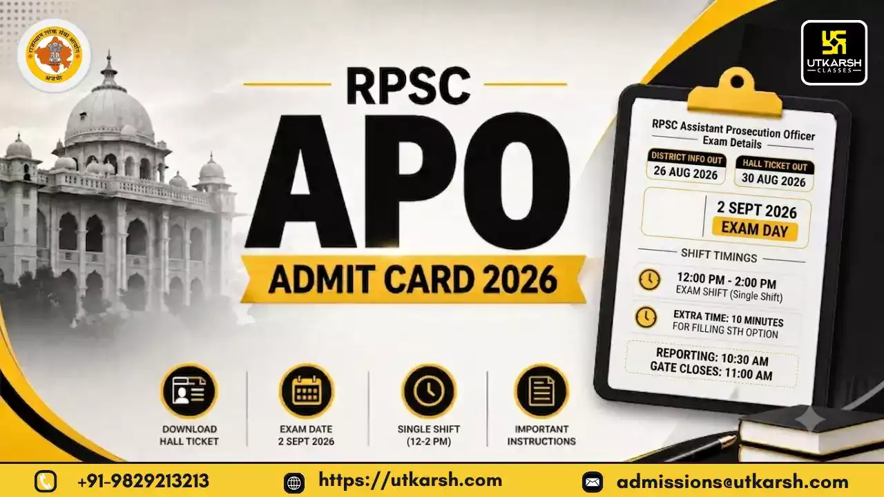 RPSC APO Admit Card 2026: Check Exam District, Hall Ticket and Download Link